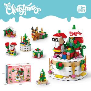 Christmas Cartoon Construction Toy Santa Claus Snowman <b>Stocking</b> Tree for <b>Kids</b> Plastic Model - Product Image 2