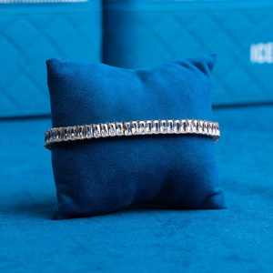 Fine 925 Sterling Silver Cuban Link Bracelet With Lab Grown Moissanite Diamond Smooth Finish Jewelry - Product Image 5