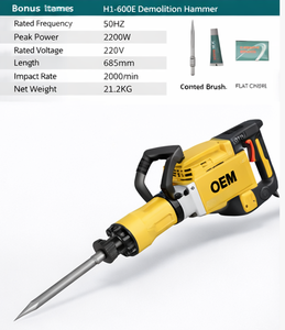 Martillo Demoledor de 1700W, 50hz/60hz, 110V/230V, de Alta Resistencia, para Demolición - Product Image 4
