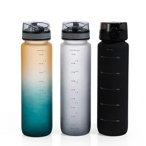环保塑料特里坦现代透明塑料可持续水瓶，带有定制标志
