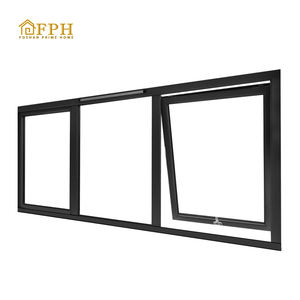 Perfil de aislamiento térmico de alta seguridad Vidrio de aluminio Ventanas de aluminio de <span class=keywords><strong>3</strong></span> <span class=keywords><strong>hojas</strong></span> Combinación de toldo y <span class=keywords><strong>ventana</strong></span> de imagen - Product Image 2