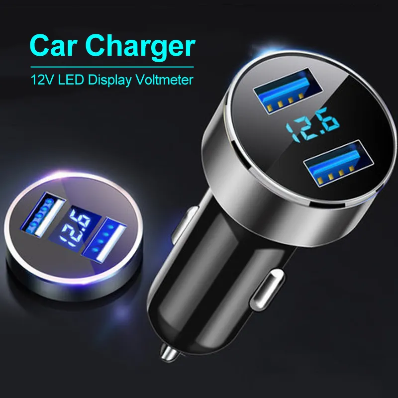 12v led voltímetro carregador de carro, para isqueiro de cigarro no carro, carregador de celular smart dual usb, adaptador de carregamento rápido