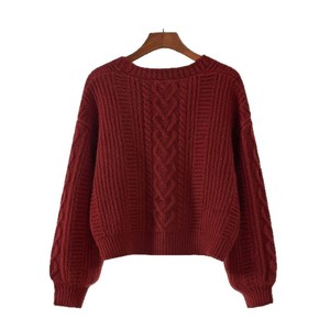 Cardigan Corto da <span class=keywords><strong>Donna</strong></span> Coreano <span class=keywords><strong>con</strong></span> Scollo a V, <span class=keywords><strong>Maglione</strong></span> Lavorato a Maglia a Treccia, Stile Retrò, Nuovo 2025, Casual, per Autunno, <span class=keywords><strong>con</strong></span> Fodera in Lana e Mohair - Product Image 5