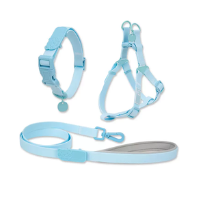 Venta al por mayor de lujo de moda impermeable PVC recubierto de mascotas perro arnés <span class=keywords><strong>Collar</strong></span> Correa conjunto impermeable PVC Step In arnés para perros - Product Image 4