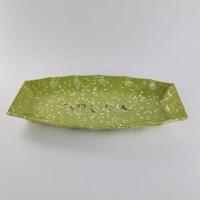 Assiette Créative Nordique en Mélamine de Qualité Alimentaire Écologique, Forme Irrégulière Allongée, avec Décalque Logo Restaurant, en Céramique et Plastique