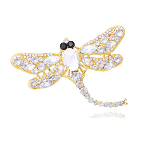 Mode Kristal Diamant Vrouwen Dragonfly Broche Sieraden Rhinestone Broche Pins - Product Image 5