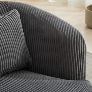 Poltrona girevole in velluto a coste a 360 ° morbido Design a barilotto con un sedile divano componibile <span class=keywords><strong>quadrato</strong></span> in metallo - Product Image 3