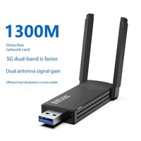 OEMJue Hong Adaptateur USB WiFi sans fil double bande 2.4/5GHz 1300Mbps Carte réseau interne RTL8822BU Récepteur Dongle Wifi 5G