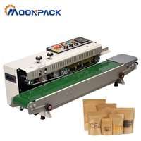 Machine de thermoscellage FR-1000 Moonpack Machine de scellage horizontale de sacs en film plastique Machine de scellage à bande continue Joint de sac en feuille d'aluminium