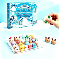 Calendrier de l'Avent de Noël 24 Jouets Squishy en forme de Ravioli à Remontée Lente Anti-Stress, Boîte Cadeau de Noël, Vente en Gros Personnalisée