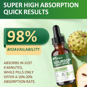 Compléments alimentaires liquides à base de corossol (graviola) pur et naturel de 60 ml, marque privée, avec algues marines, curcuma et moringa pour l'immunité - Product Image 3