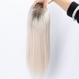 Extensiones de <span class=keywords><strong>Cabello</strong></span> Remy Camboyano Rubio Platino con Raíces Naturales <span class=keywords><strong>para</strong></span> Mujer, con Base de Seda - Product Image 1
