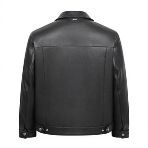 Chaqueta de Cuero para Hombre, Manga Larga, Estilo Clásico, para Todas las Estaciones, Resistente al Viento, Impermeable, Ignífuga, Negra, Roja, Marrón, Amarilla - Product Image 3