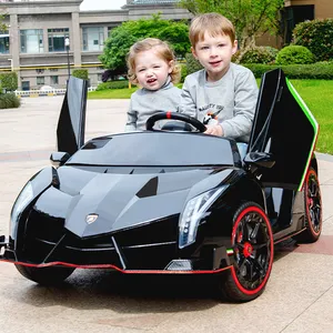 Veneno Lamborghini-coche eléctrico para niños, juguete de coche deportivo con licencia de gran tamaño, 12v, 2 asientos, 2021
