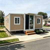 Maison conteneur extensible à double aile de 40 pieds, durable, mobile, à énergie solaire, avec 2 chambres et terrasse, pour usage commercial