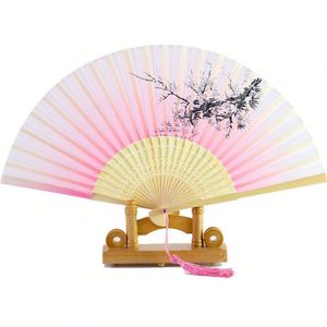 2025 Wholesale Custom Printed Bamboo Hand Held Fan High Quality Folding Personalized Fans DIY Style for Business <b>Gifts</b> - Product Image 4