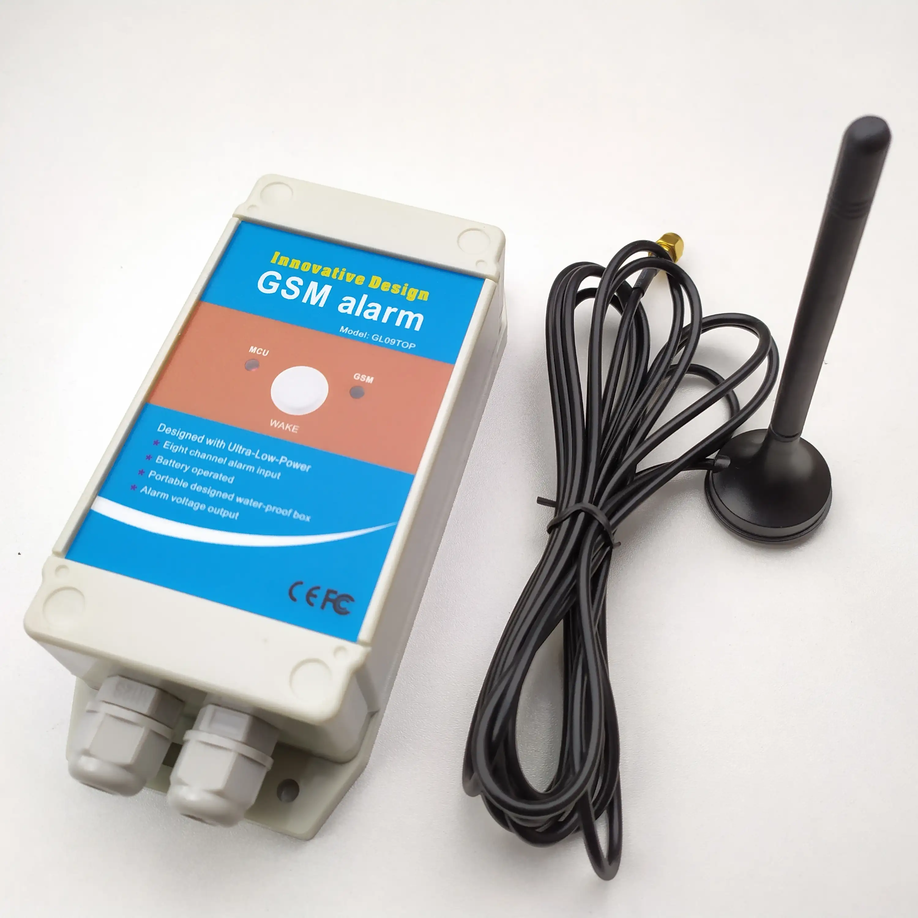 GL09TOP huobei Smart ontworpen 8 input kanaal gsm sms inbreker alarm box Laag stroomverbruik