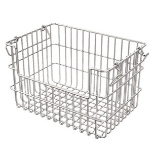 304 Stainless Steel Kitchen Storage <b>Basket</b> Rectangle Durable Desktop Organizer for Snacks and Miscellaneous Items - Product Image 2