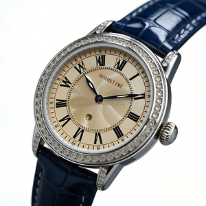 Reloj de Cuarzo de Lujo para Mujer con Diamantes, Elegante Correa de Cuero Genuino, Reloj de Pulsera para Dama, Resistente al Agua 3ATM, Relojes con Logotipo Personalizado - Product Image 2