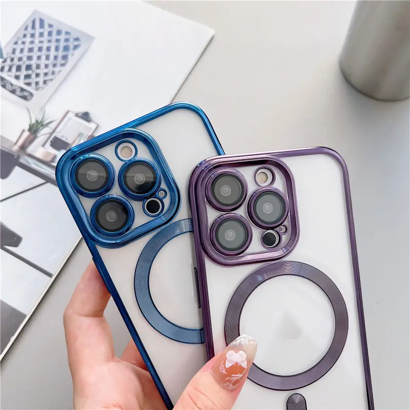 2024 Nieuwe Trendy Magnetische Case Cover Schokbestendig Draadloos Opladen Voor Mobiele Telefoon Case Voor Iphone 14 13 12 Pro Max Plus