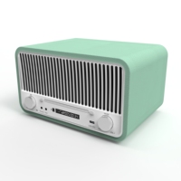 Haut-parleur encastrable rétro vert mini Hi-Fi pour une puissance de 50 W, compatible AirPlay, FM/USB/SD, avec télécommande, idéal pour les activités de plein air