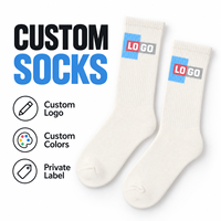 Chaussettes en coton personnalisées à marque privée, avec motifs textiles tissés, possibilité de personnaliser le logo et les couleurs