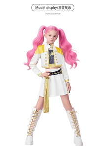 Disfraz de Cosplay de Cazador de Demonios <span class=keywords><strong>Anime</strong></span> K-pop 2025 para Niñas Vestidos de Rumi Zoey Mira <span class=keywords><strong>Ropa</strong></span> para Actuaciones Escénicas Infantiles para Halloween - Product Image 4