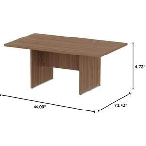 Mesa de Conferencia Rectangular Alera Serie Valencia, Moderna, en Color Nogal, 70.88 Ancho x 41.38 Profundidad x 29.5 Altura, Ajustable para Hoteles y Oficinas Modernas - Product Image 2