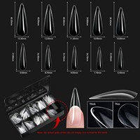 480 pièces/boîte Capsules d'ongles en gel souple transparent Gel X, couvrance complète et partielle, formes Duck, Coffin, Carré, Rond, pour extension, à presser