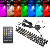 Lumière LED pour boîte à gants de voiture USB sept couleurs RGB à effet respirant pour l'espace des pieds