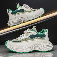 Chaussures de sport décontractées montantes pour hommes, en cuir microfibre, semelle en caoutchouc PU, imperméables et respirantes, style marche