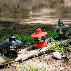 Vintage Design Handheld <b>Mini</b> Camp <b>Lantern</b> 4 Battery Power Supply Lights Lamp LED Hiking Plastic for Outdoor Tent Customized Logo - Product Image 3