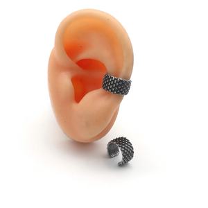 ต่างหูแบบหนีบผู้ชาย สแตนเลส 316L กันน้ำ ลายเกล็ดมังกร สีดำเงินโบราณ สไตล์ร็อค พังก์ เท่ห์ๆ สำหรับผู้ชาย - Product Image 5