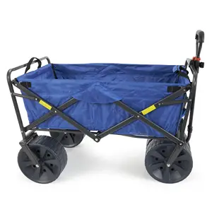 Heavy Duty Steel Frame dobrável capacidade dobrável exterior praia jardim utilitário vagão carrinho com 4 All Terrain rodas