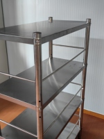 Étagère de rangement verticale professionnelle en acier inoxydable pour cuisine, avec quatre niveaux réglables, multifonctionnelle