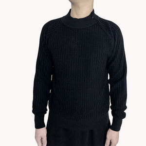 Autumn <b>Mock</b> <b>Neck</b> Diagonal Design Knit <b>Sweater</b> Print Pattern Trendy Casual <b>Men's</b> Fitted Top - Product Image 2