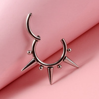 1 pièce G23, anneau à charnière en titane, Septum, Clicker, cône à pointes, nez, Labret, oreille, Tragus, Helix, Cartilage, Daith, boucles d'oreilles