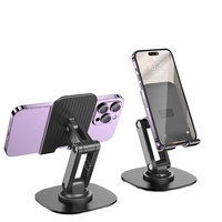 Soporte Multiángulo para Teléfono Celular con Base Metálica Giratoria de 360 Grados, Soporte Plegable para Teléfono Móvil y Tablet