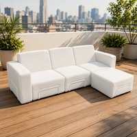 Großhandel Outdoor-Patio-Sofa Aluminiumrahmen Wetterfeste Garten-Couch Vakuumverpackte Schaumstoffkissen Möbel