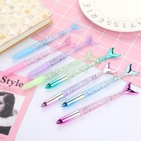 Stylos Gel X318 en Gros, Design Créatif Sirène de Dessin Animé, Pointe 0,5 mm, Stylo à Encre Personnalisé, Articles de Papeterie Fantaisie, Produits de Bureau en Plastique