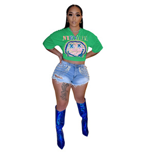 T-shirt estiva a maniche corte con scollo a V allentato Top Fashion Big Smile t-shirt stampate grafiche per le donne 2023 - Product Image 6