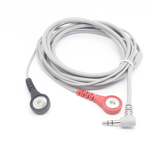 Prise mâle audio personnalisée à 90 degrés 3 pôles 3.5mm vers 2 fils Câble ECG médical à pression femelle 4.0mm - Product Image 3