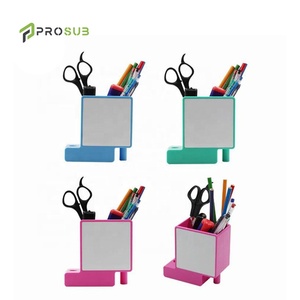 Prosub Sublimation porte-stylo blanc en plastique 3 couleurs bureau bureau crayon conteneur brosse Pot - Product Image 6
