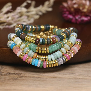 <span class=keywords><strong>Bracciale</strong></span> da Donna con Pietre <span class=keywords><strong>in</strong></span> Stile Bohémien con Catene <span class=keywords><strong>in</strong></span> Acciaio Inossidabile, Intrecciato a Mano, Regolabile ed Elastico con Pietre Naturali - Product Image 2