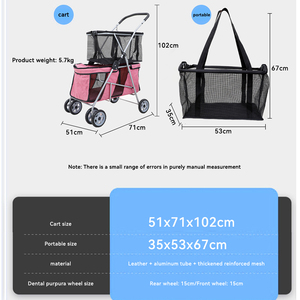 Poussette pour animaux de compagnie pliable à deux étages de haute qualité <span class=keywords><strong>chariot</strong></span> Portable de luxe pour animaux de compagnie pour chiens chats petit sac de <span class=keywords><strong>Transport</strong></span> d'animaux fournitures pour animaux de compagnie - Product Image 3