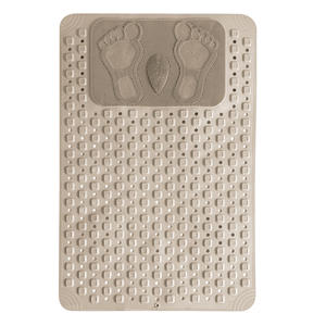 Tapis de bain rectangulaire SKYSquare en PVC antidérapant, design minimaliste, couleur kaki, collection automne 2025 - Product Image 1