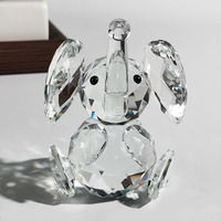 Figurine animale d'éléphant de cristal de presse-papier de Tableau d'ornement en verre d'approvisionnement d'usine pour des cadeaux