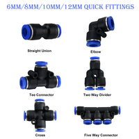 6mm /8mm/10mm/12mm pousser au connecteur Air PneumaticTube raccord rapide pour l'irrigation du système de brumisation du pulvérisateur d'eau de jardin