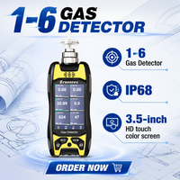 Analyseur de gaz multi-gaz intelligent Eranntex BTYQ-MS600-S 6-en-1 avec pompe intégrée O2 CO H2S LEL VOC, écran tactile LCD HD 3,5 pouces, enregistreur de données ATEX