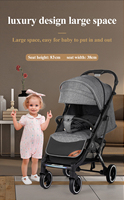Poussette de voyage pliable en alliage d'aluminium léger avec suspension intégrale, inclinaison multi-positions et capote UPF supplémentaire
